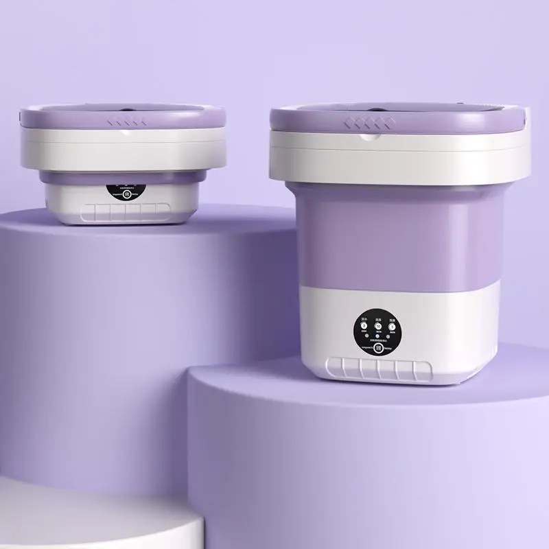 Mini Folding Portable Washing Machine, 12l Small Portable Underwear & Sock Washing Machines, Washer and Dryer Set, Integrated with Washing & Dewaterin