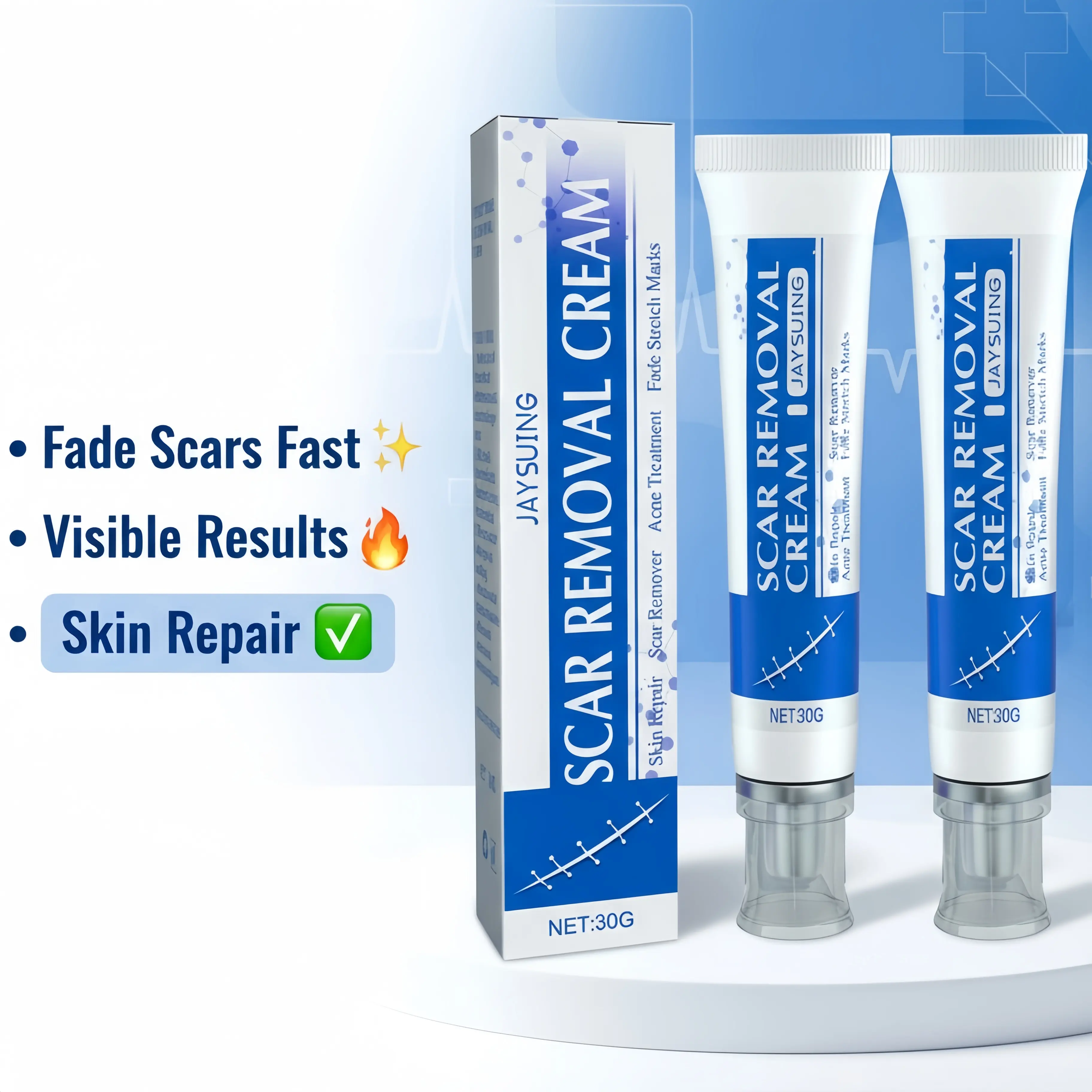 Therapeutic Silicone Scar Treatment Gel (30g) - Breathable Film, Natural Blend Bathroom Skin Solution for Surgical Scars, Keloid Bump Repair (Beauty & Personal Care, Bath & Body Care)