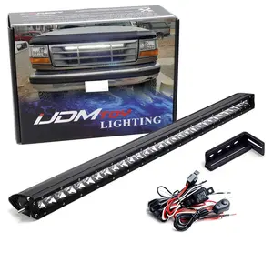 iJDMTOY Behind The Grille 30-Inch LED Light Bar Kit, For 1992-1996/97 Ford Bronco F150 F250 F350, Includes 150W Single-Row LED Lightbar, Mounting Brackets, On/Off Switch Relay Wiring Kit