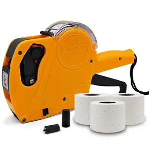 JayCo Pro 1 Line 8 Digits Price Tag Gun Kit - Includes 6,500 White Blank Labels and 1 Pre-Loaded Inker with 1 Ink Refill - for Grocery Store, Retail Shop, Garage Sale