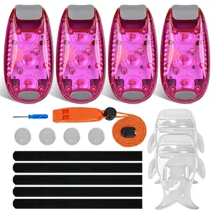 Nilight LED Safety Light 4PCS Pink Marine Navigation Bike Tail Lights Three Modes Waterproof Reflective Gear Clip On Flash Strobe Indicator Lamp for Night Boating Fishing Cycling Jogging Bike Accessories Energy Saving Bike Bicycle Parts Ebike Pedal Strap