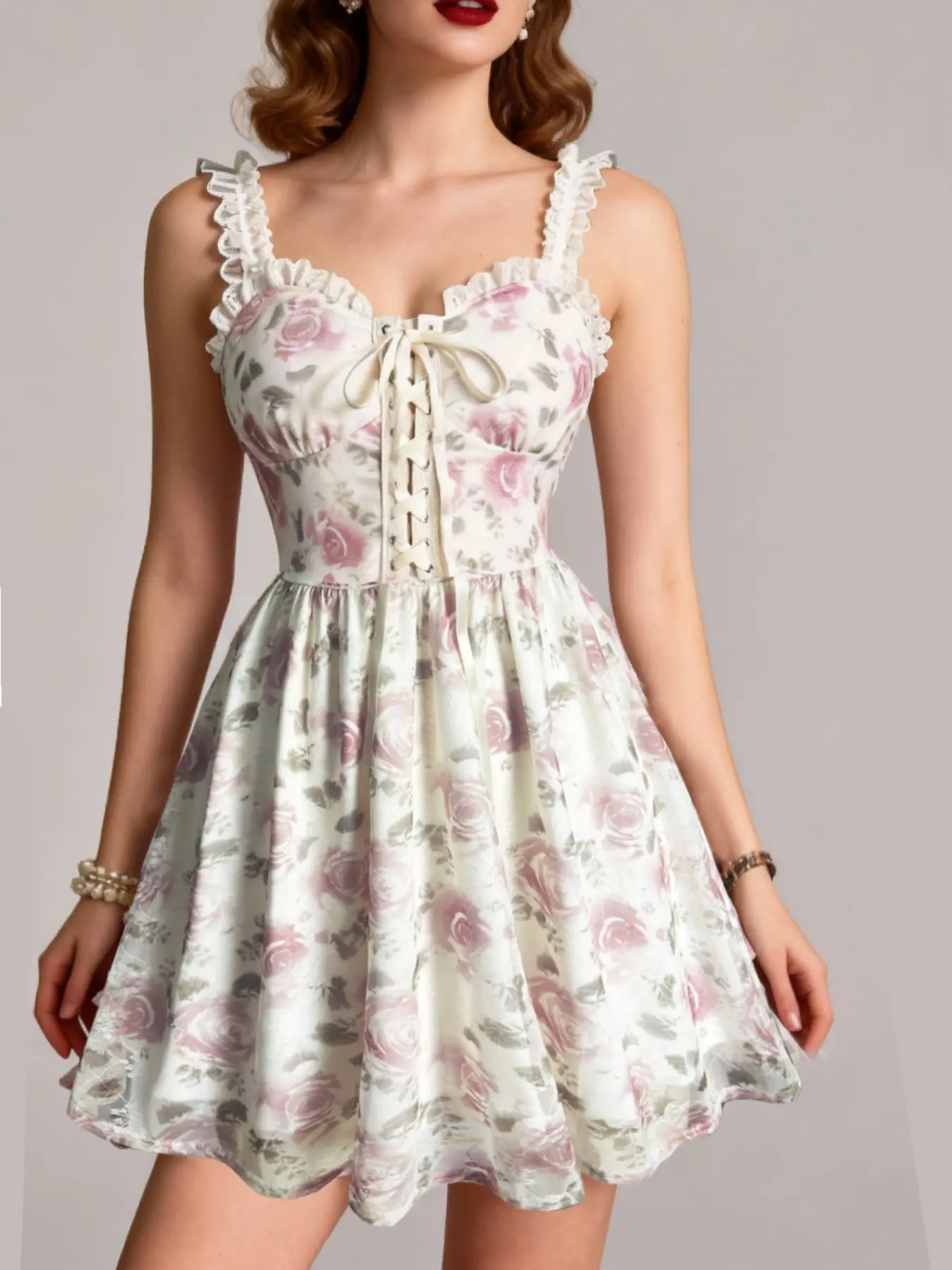 Solid Sweetheart Floral Lace Drop-Waist Dress - TikTok Shop Solid Sweetheart Floral Lace Drop-Waist Dress - TikTok Shop