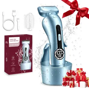 Women's electric shaver, suitable for trimming legs and the bikini line; can trim underarm and intimate area hair; rechargeable; suitable for both wet and dry use; pain-free; cordless; comes with a removable head