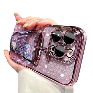 Colorful Quicksand Coffee Cup Milk Tea Phone Case for iPhone 12 13 14 15 16promax dropproof Accessories phonecaseCellphone  Shockproof Smartphone Protective Cover Protection Casing