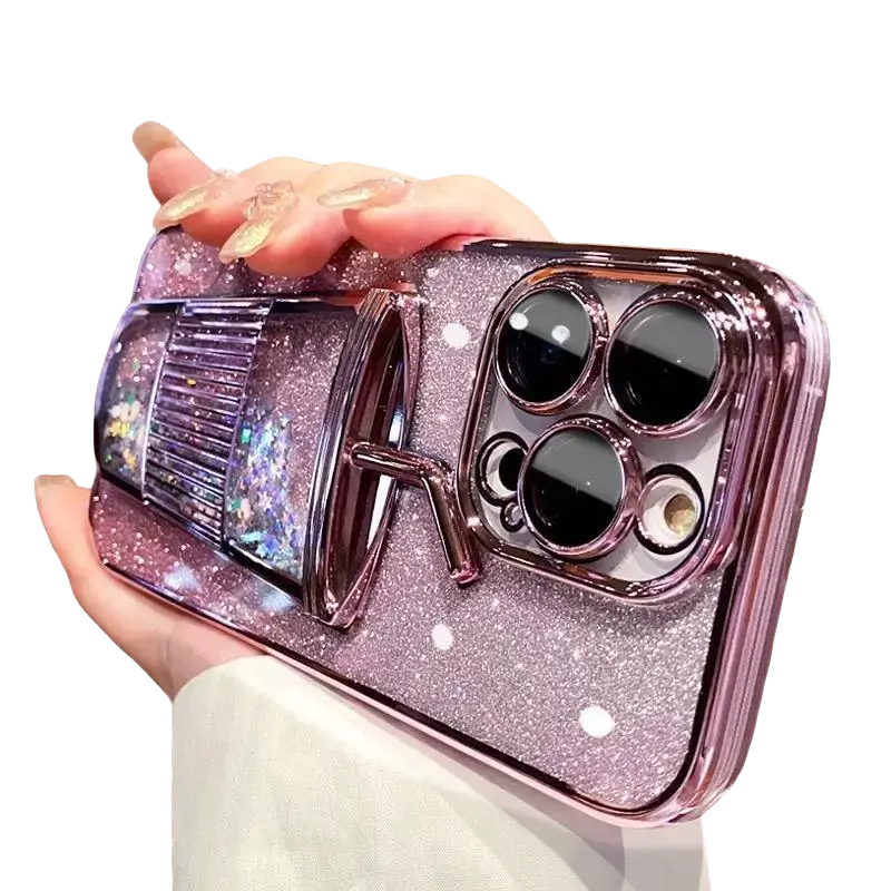 Colorful Quicksand Coffee Cup Milk Tea Phone Case for iPhone 12 13 14 15 16promax dropproof Accessories phonecaseCellphone  Shockproof Smartphone Protective Cover Protection Casing
