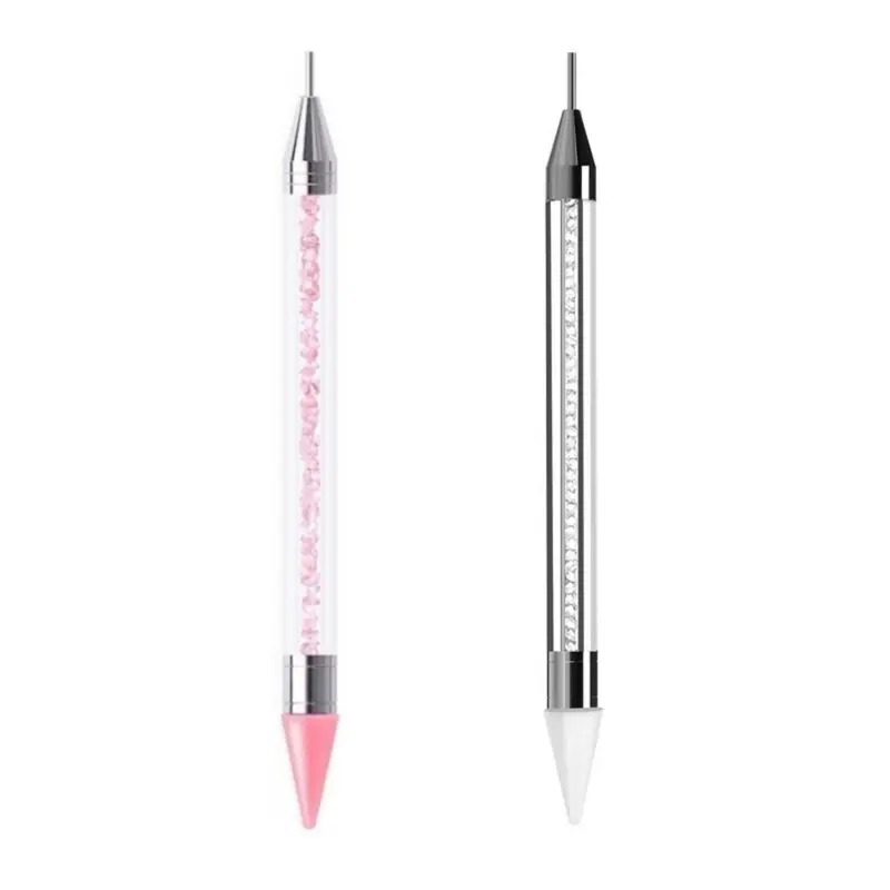 Double-ended Lightweight Rhinestone Picker Pen Dual Tip, 2 Counts/set Dual Pens Nail Art Rhinestone Remover Pen, Manicure & Pedicure Nail Care Tools for Home & Salon Use