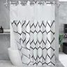 Double-Layer Waterproof Printed Machine Washable Shower Curtain, 1-Count Modern Geometric Bathroom Curtain with Removable Inner Lining, Shower Curtain Liner, Bathroom Decor Supplies, Home Goods, Bathroom Curtains Shower