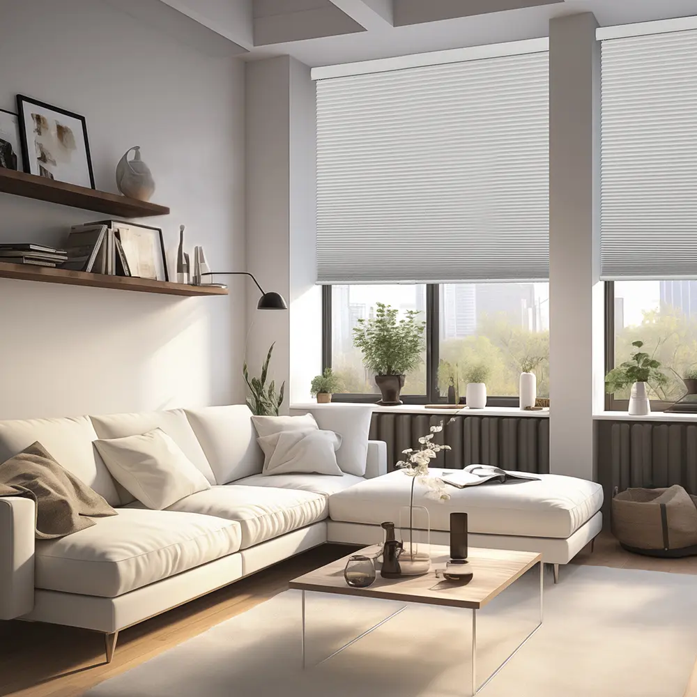 Cordless Blackout Curtain Blinds - Cellular Blinds with Aluminum Frame, Drill-Free No-Tools Easy-Install, 40% Heat-Saving Thermal Insulated, UV Protection, Street Noise Reduction, Helps Keep Rooms Cozier in Winter