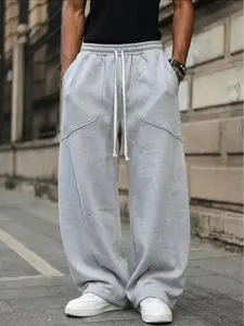 Men’s printed jogger sweatpants, made from 100% polyester fiber, comfortable and breathable, suitable for outdoor sports and fitness, solid color