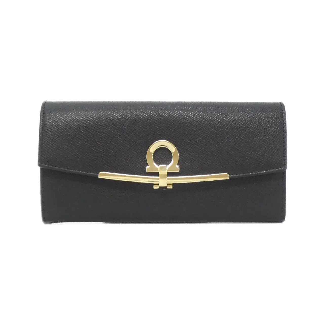 Pre-owned SALVATORE FERRAGAMO Calfskin Small Leather Goods Calf Long Bifold Wallet