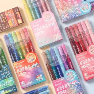 Glitter Gel Pen, 6 Counts/set Large Capacity Highlighter Pen, Colorful Sequins Gel Pen, DIY Art Creation Pen, Stationery Supplies