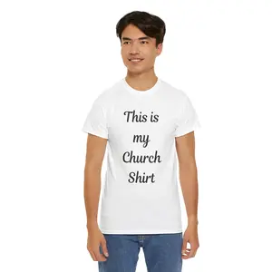 This is My Church Shirt Unisex Tee - 100% Heavy Cotton Short Sleeve Crew Neck Fitted Casual Summer Top for Men Menswear Outfit