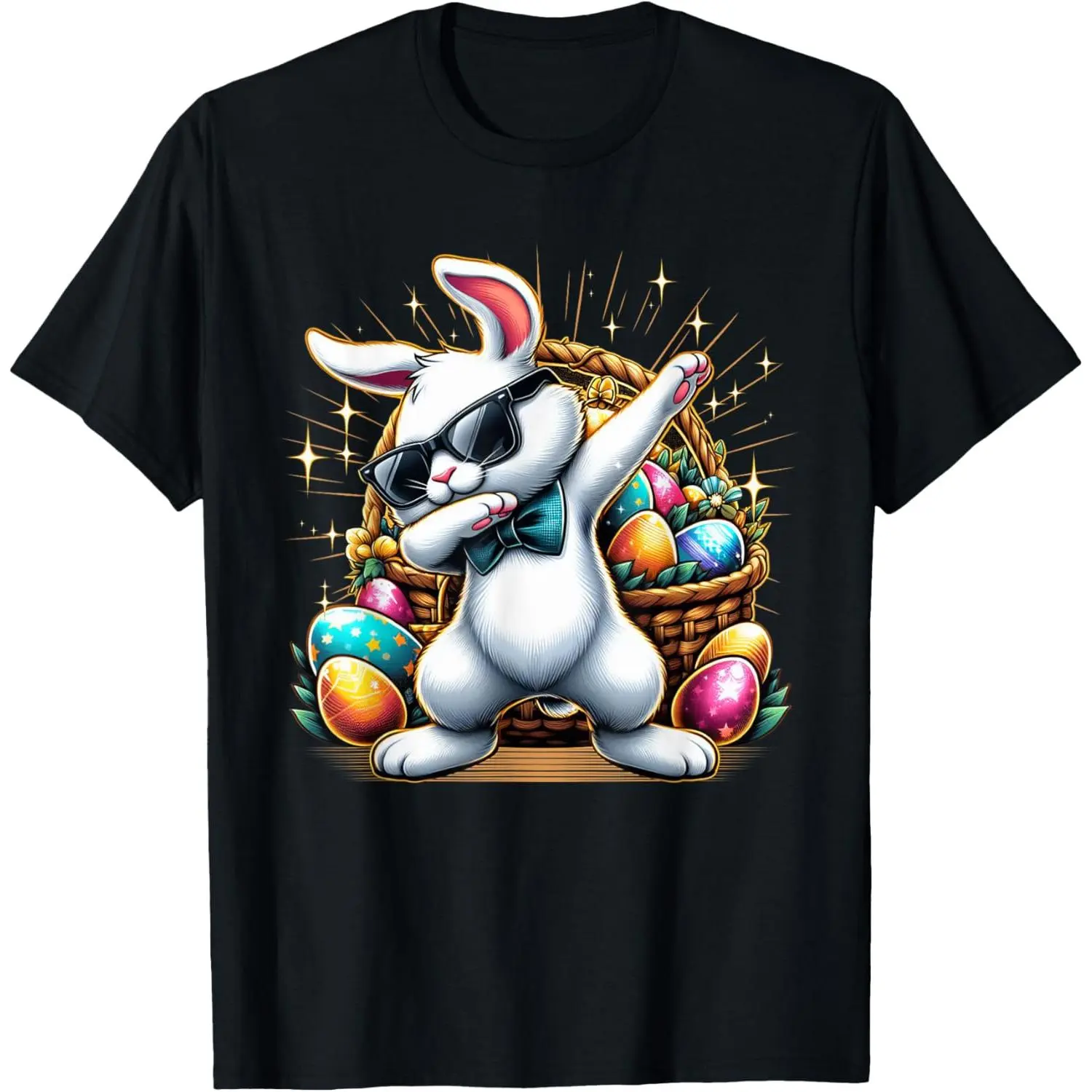 Dabbing Bunny Rabbit Easter Egg Hunt T-Shirt for Boys Kids and Toddlers