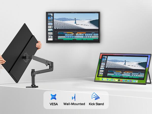 UPERFECT 22 inches 2K 60Hz Portable Monitor; 178° Wide Viewing Angle IPS Screen; Mini HDMI and HE-Type C Interface  Suitable for everyday travel work, gaming, and more; Multimedia display device, laptop accessory.