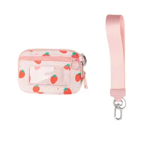 Iris Wallet 2nd Gen Strawberry Checkered Wristlet Wallets for Women 2025 RFID Blocking Nylon Cardholder Anti-Theft Zippy Cash Purse Perfect Christmas Gift