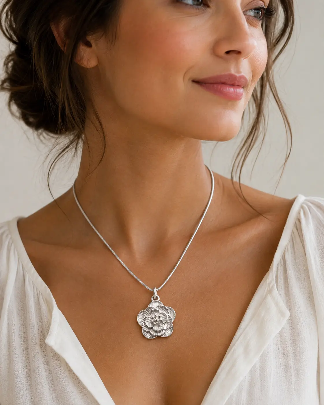 Women's 925 Sterling Silver Pendant with Snake Chain, Dainty Premium Jewelry Accessory