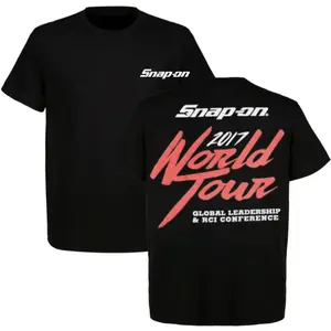 Snap-On Tools Shirt Mens Graphic Print 2017 World Tour Short Sleeve , Gift For Mechanics , Gift For  Gearhead