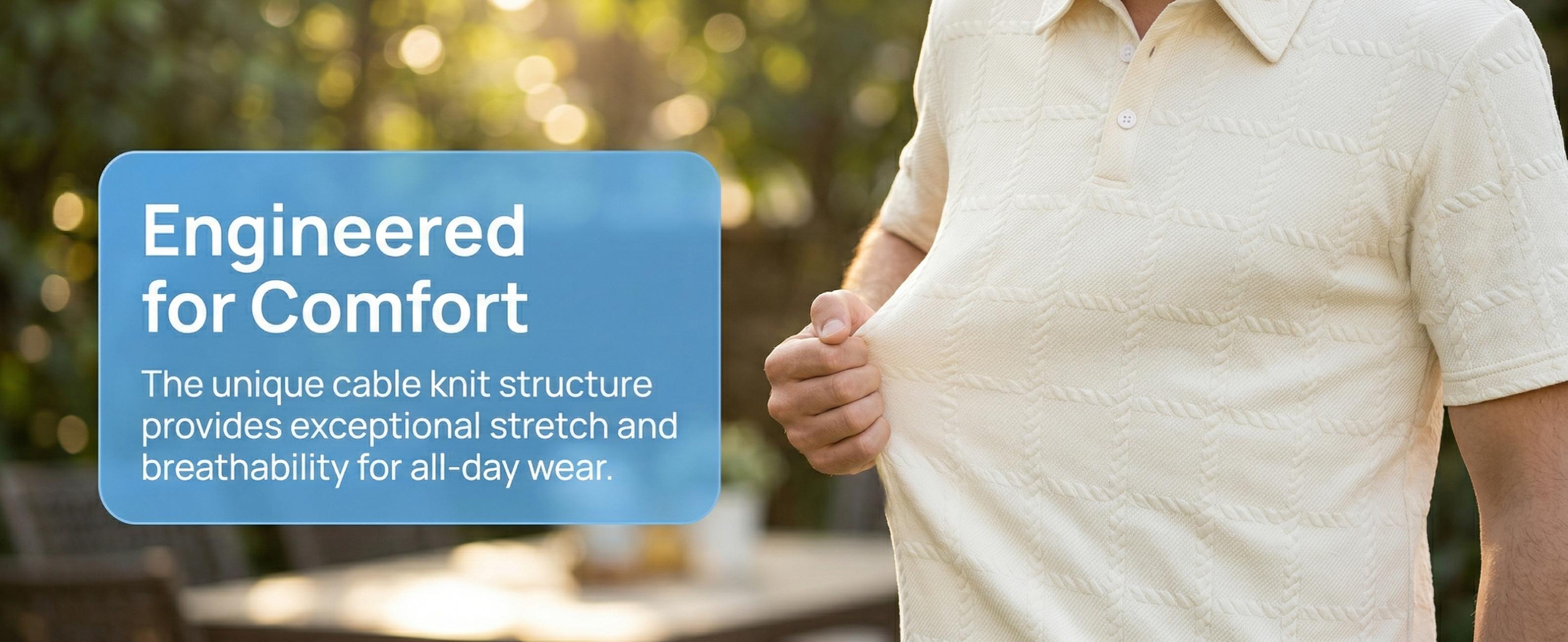 Men's 2 Piece Loungewear Set, Textured Polo Shirt & Shorts for Home & Streetwear