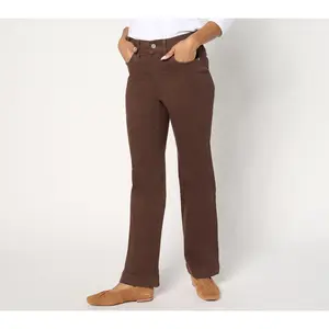 Denim & Co. Regular Color Cozy Touch Relaxed Straight Jean