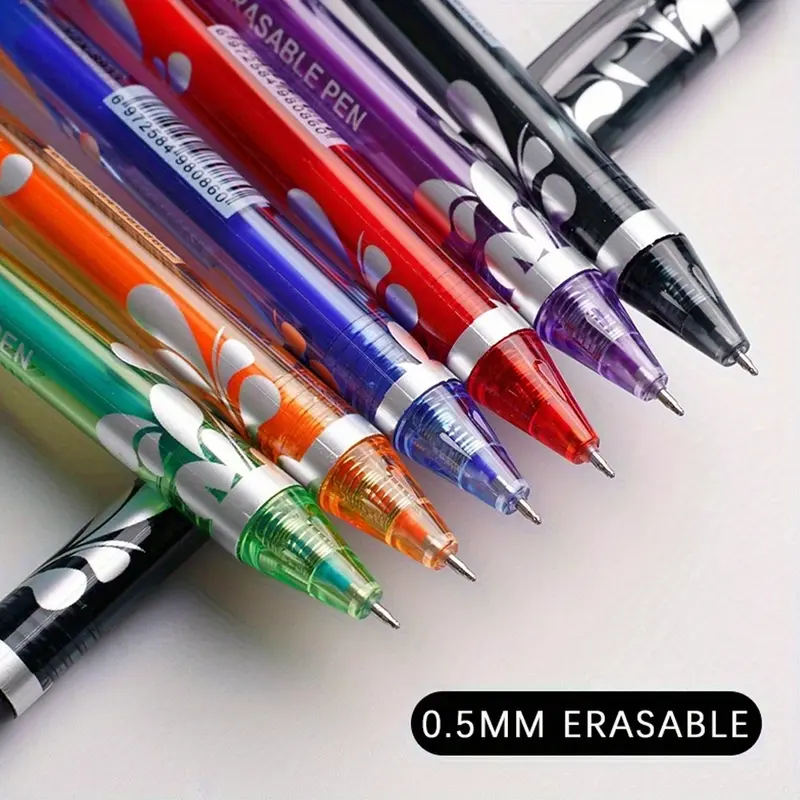 0.5mm Erasable Gel Pen, 6/12pcs Colorful Erasable Gel Pen, Writing Pen for Office School Student, Gel Pen Set, Office Stationery & Supplies