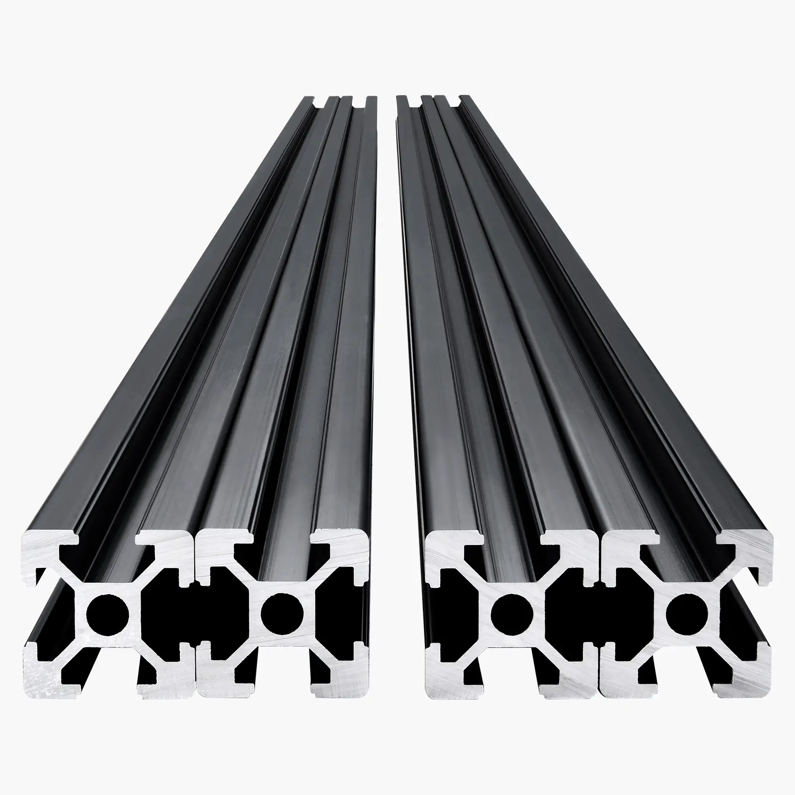 【Summerfinds】VEVOR 4PCS 47.2in (1200mm) T-Slot 2020 European Standard Anodized 6063-T5 Aluminum Alloy Profile, High-Strength High-Precision Linear Rail with Smooth Operation, No Burrs, Customizable for 3D Printers, CNC Machines, DIY Projects, Black