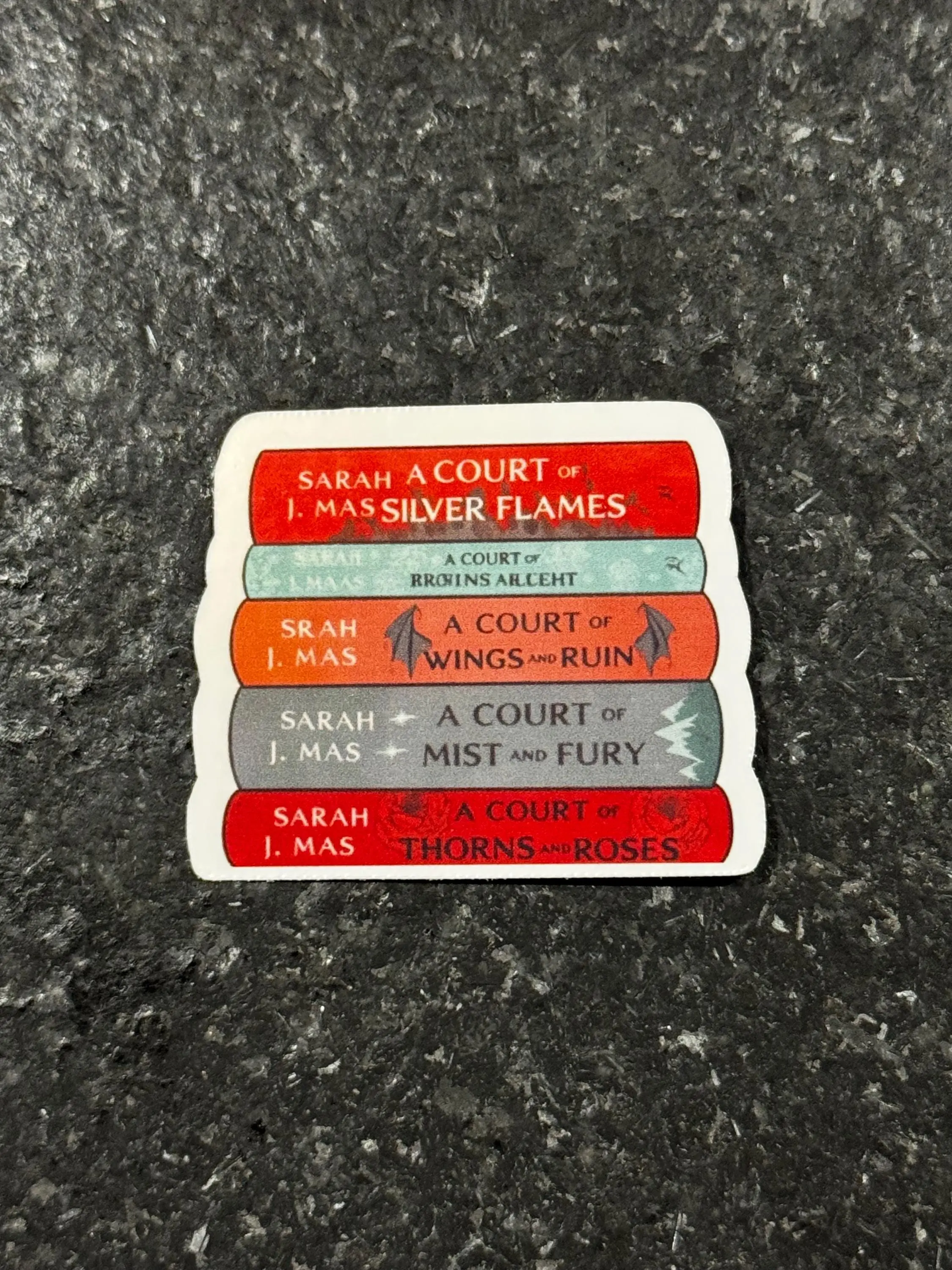 ACOTAR Book Stack Sticker | Sarah J Maas Fantasy Series Decal