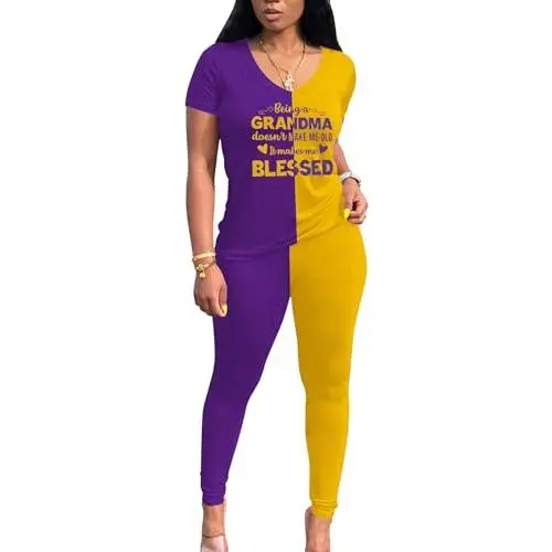 Yellow Purple Contrasting Print