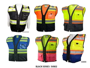 FX SAFETY Black Series Class II High Visibility Reflective Safety Vest in various colors / Two Tone Safety vest with Mesh Fabric