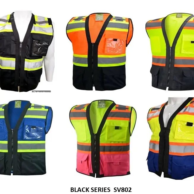 FX SAFETY Black Series Class II High Visibility Reflective Safety Vest in various colors / Two Tone Safety vest with Mesh Fabric