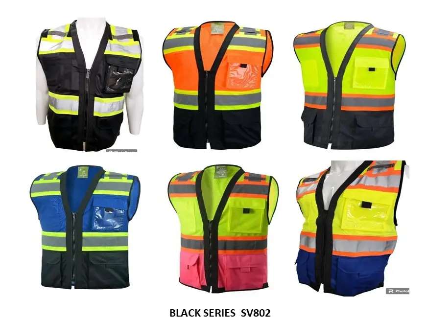 FX SAFETY Black Series Class II High Visibility Reflective Safety Vest in various colors / Two Tone Safety vest with Mesh Fabric