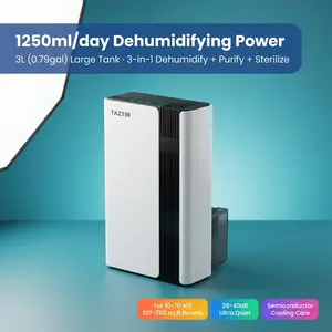 Dehumidifier for Home 1250ml/day, Covers 753 Sq Ft, Air Purifier Ionizer, Auto Shut-Off, 3L Tank, Quiet Moisture Remover for Basement Bedroom Bathroom Closet RV Studio, Stop Mold & Humidity Fast