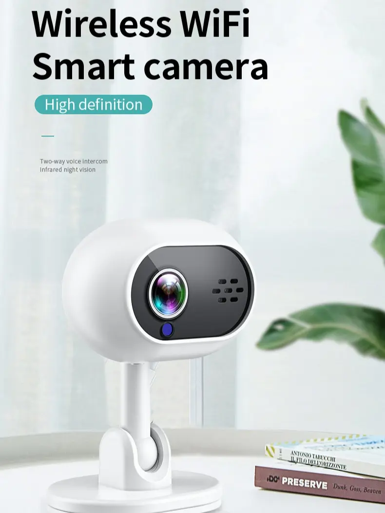 Indoor Wireless WiFi Smart Security Camera - HD 360° Pan & Tilt, Infrared Night Vision, PIR Motion Detection, 2-Way Audio, AP Hotspot, 32GB TF Card Local Storage, Remote View for Home & Pet Monitoring