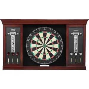 VEVOR Dart Board Cabinet Set, Multiple Styles Ready-to-Play Bundle Official Size, Steel Tip Dart Hideaway Cabinet, Features Easy Assembly, Complete with All Accessories, Perfect for Cricket GamesVEVOR Super Brand Day