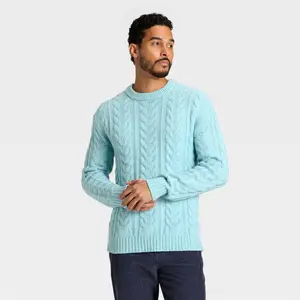 Men's Cable Crewneck Sweater - Goodfellow & Co