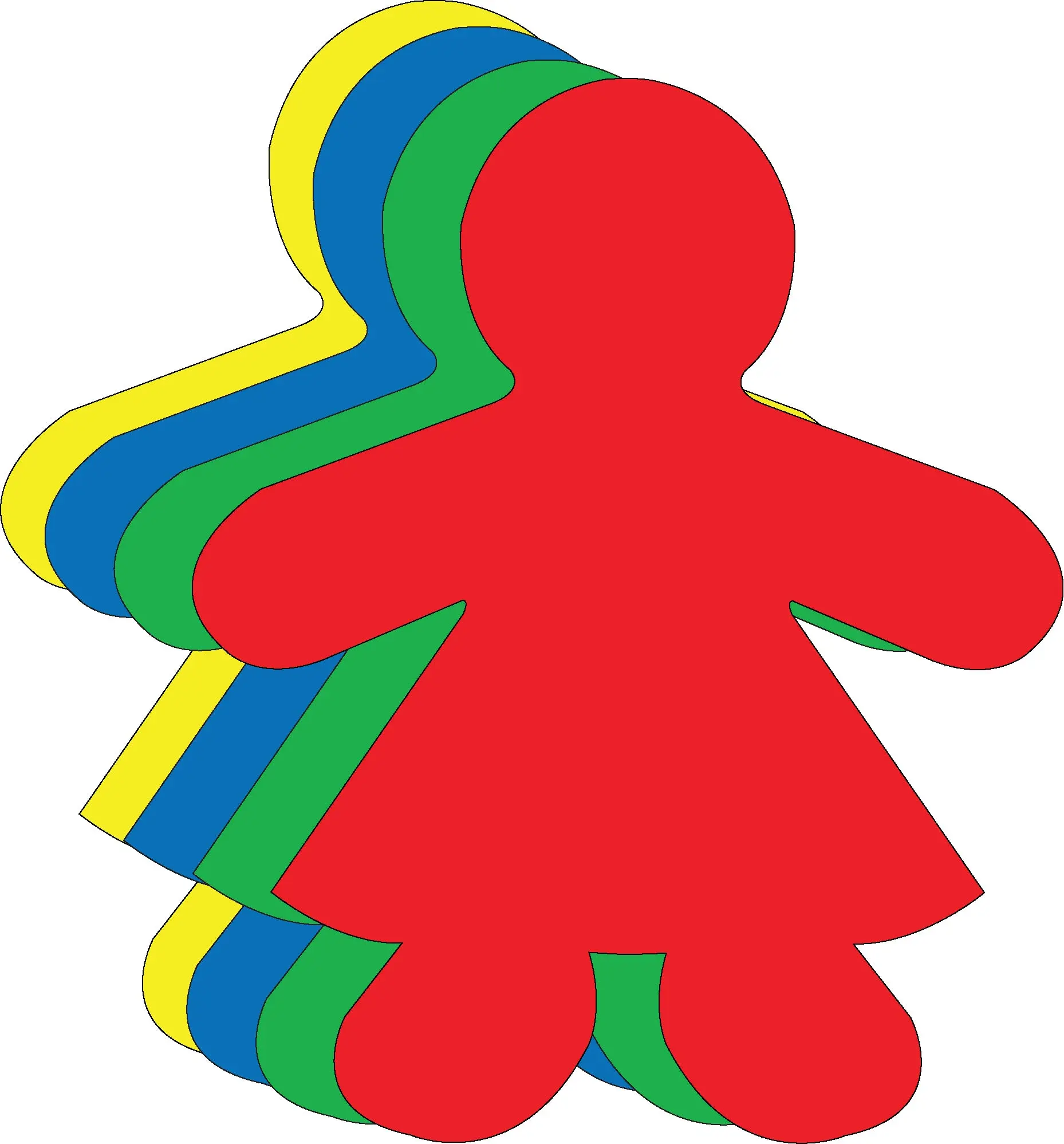 SHAPES ETC. Girl's Large Creative Cut-Outs - 5.5in Art & Crafts Supplies for Fun Activity, Office & School Decoration