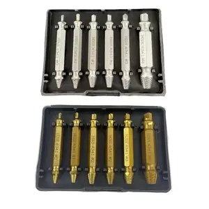 6PCS Damaged Screw Extractor Set – Double Head Easy Out Bolt Remover, Stripped Screw Removal Tool for Drill & Repair