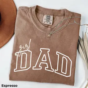 Girl Dad Comfort Colors Shirt - Father’s Day T-Shirt, Varsity Dad Tee with Script Girl, Gift for Dad from Daughter, Girl Dad Graphic Tee, Retro Family Outfit