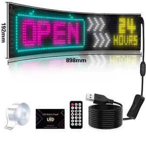 LED Matrix Pixel Panel, Devil Eye Car Decoration Flexible LED Display, Programmable Advertising Sign, DIY Patterns, Bluetooth-compatible APP Control