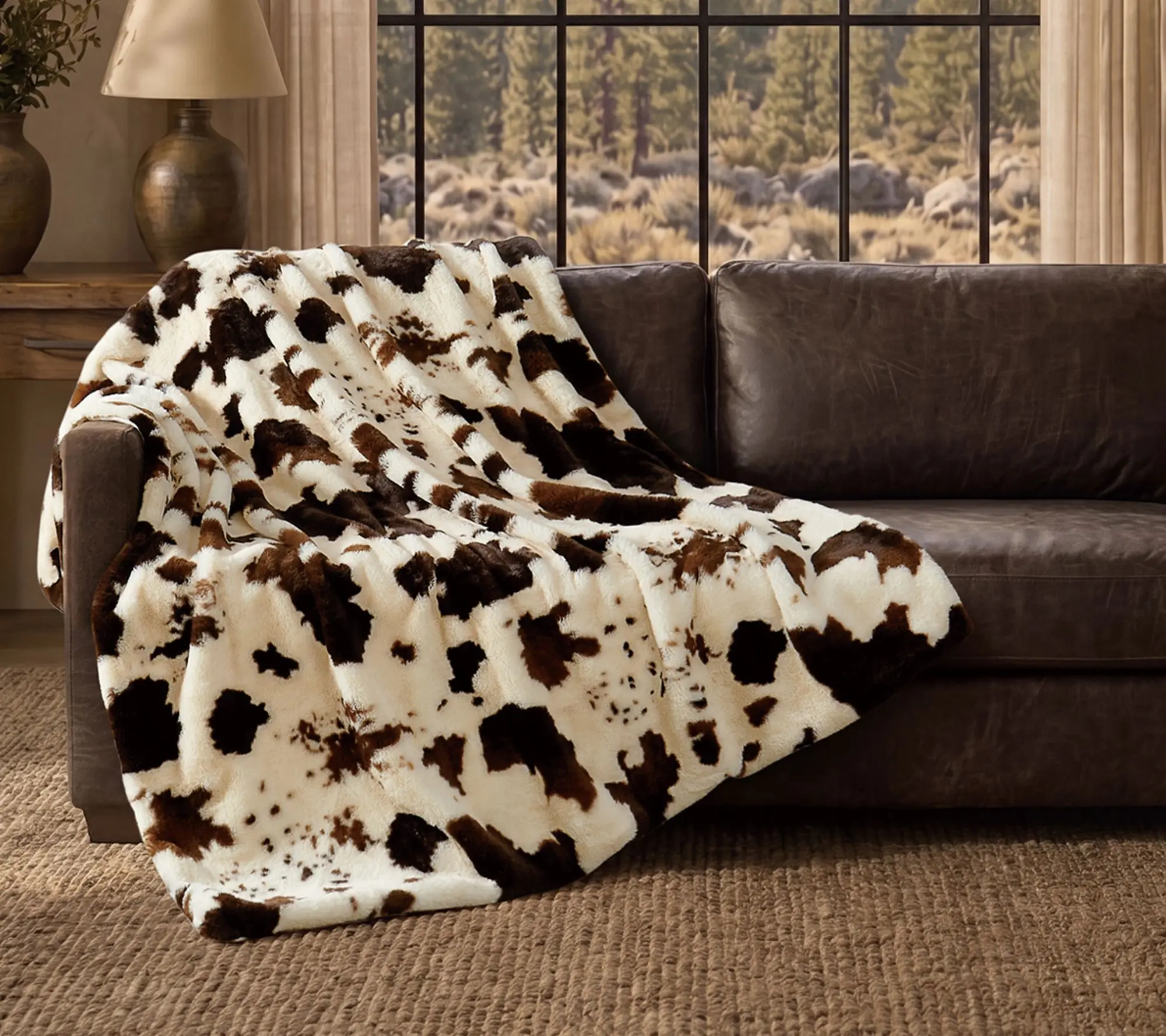 Frye Heritage Cow Faux Fur 50x70 Throw Frye Heritage Cow Faux Fur 50x70 Throw