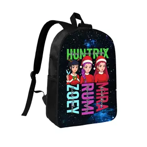 Huntrix Brand Durable Water-Resistant Backpack with Adjustable Shoulder Straps for Students Black Color