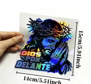 Jesus Christ Cross Sticker Perfect Gift for Believers Multi Surface Compatible Durable Vinyl Reflective Waterproof Resists Scratches Easter Gift