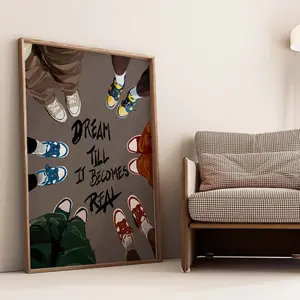 Dream Till It Becomes Real - Smard Black Wall Art Print/ Canvas for Home /Office Decor