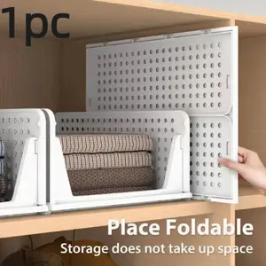 Multifunctional Foldable Storage Box, Space-Saving Organizer for Bathroom Kitchen Closet, Transparent Plastic Drawer Rack, Stackable Solution, Foldable Organizer Boxes