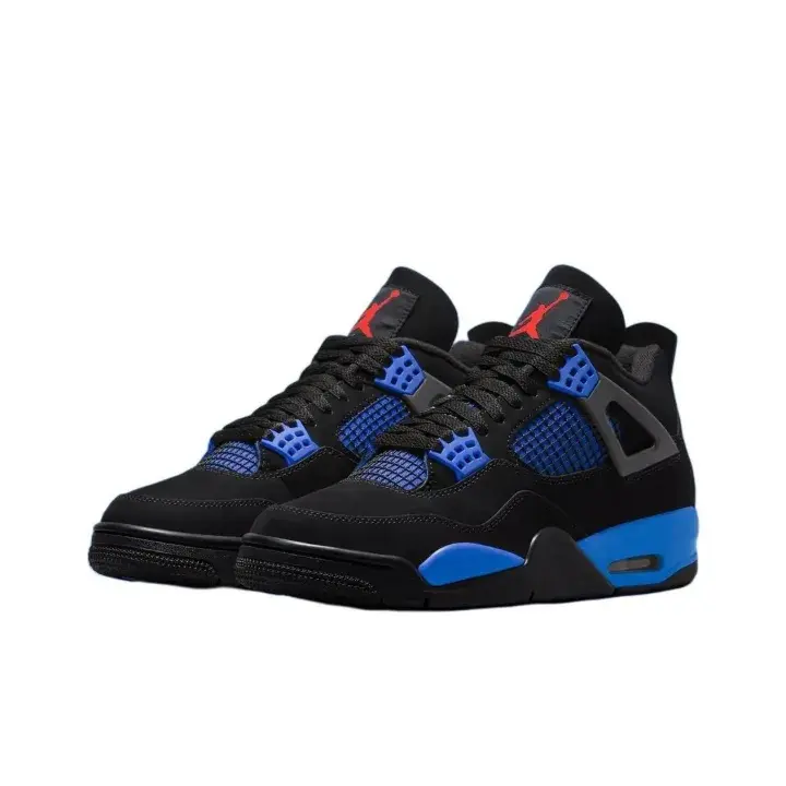 Back To School Unisex Black‑Royal‑Blue Retro Sneakers With Original Shoe Box, Wide Feet Friendly All Day Comfort, Lightweight Shock Absorbing Non‑Slip Breathable, Streetwear Trendy Campus Walking Fashion Sneakers For Teens College Students