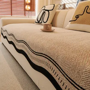 Premium shaped sofa cover, Couch Cover, 1 Count Non-Slip Cushion, Soft and skin friendly chenille material, Suitable for living rooms, bedrooms, and offices, 100% polyester fiber, Machine washable, Suitable for single to four person sofas