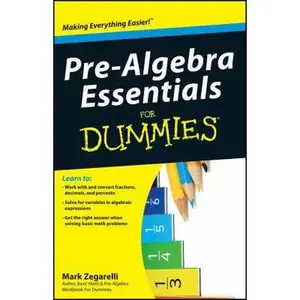 USED-Pre-Algebra Essentials for Dummies by Zegarelli, Mark (Paperback)