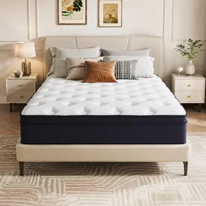 Deluxe Hybrid Mattress - Queen Size in a Box, Multilayer 5-Story Structure, Hybrid Spring with Individually Wrapped Double Coils, Orthopedic Memory Foam, Medium Firm for Back Pain Relief, Affordable Premium Sleep Solution, Hybrid Spring Mattress
