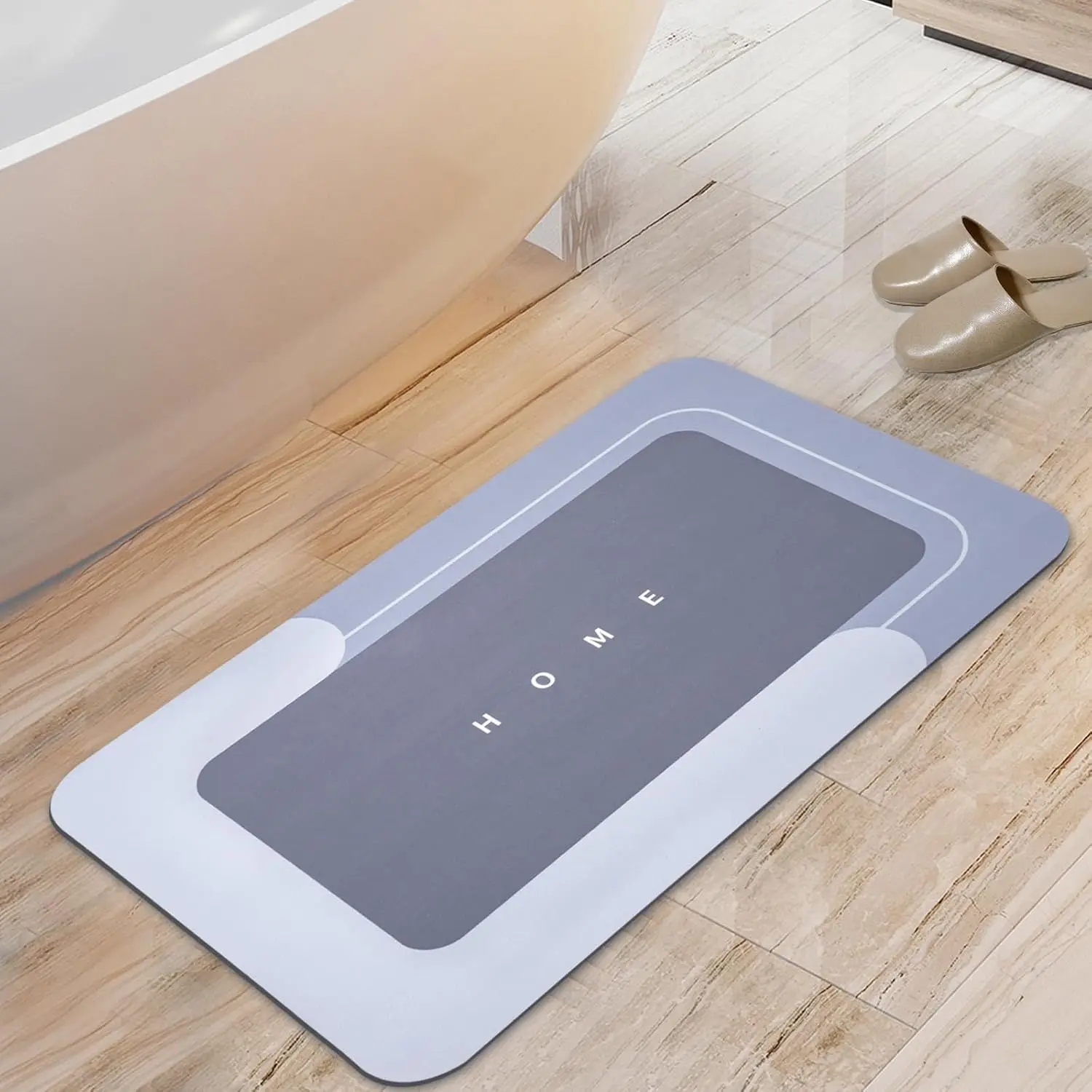 Absorbent Bath Mat Magic Rug, Quick Drying Mat Magic Bath Mat Non-Slip Floor Rug Rubber Backed for Bathroom Kitchen Shower Sink, Water Absorbent (1PC, 15.7''x23.6'', Blue)