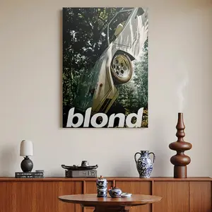 Framed 2D Flat 2D Plane, Three Posters, Blonde Paper Art Album Cover Poster, Music Paper Art, for Room Aesthetics, Perfect Room Decoration, Framed.