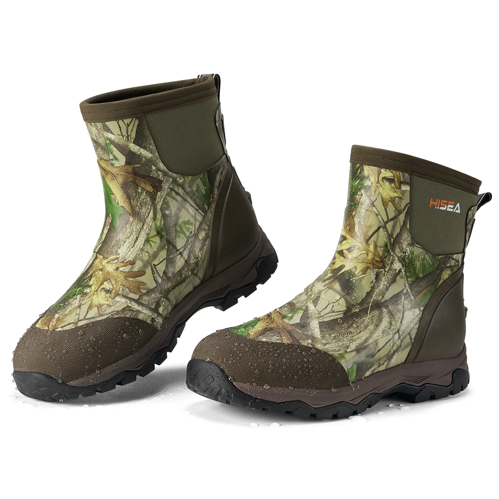 HISEA Men's 5mm Neoprene Muck Boots – Easy On & Off Slip-On Design, Waterproof Insulated Ankle Rubber Rain Boots for Hunting, Farming & Outdoor Walking, Footwear, Walking Shoes